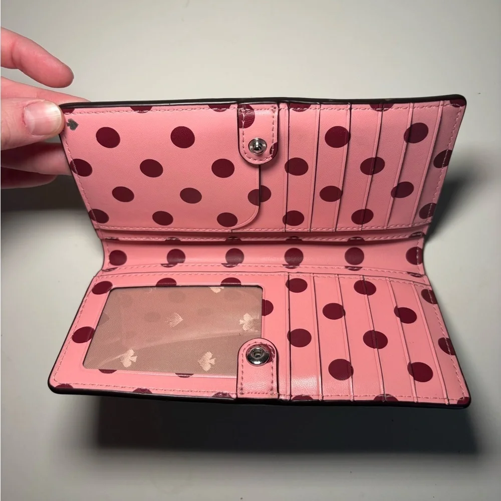 Kate Spade Cameron Geo Birds Large Slim Bifold Wallet